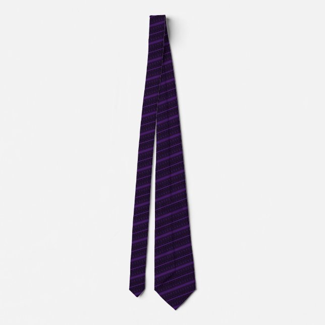 Svart och Lila Stripe Neck Tie Slips (Baksida)
