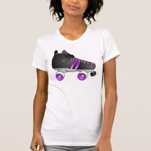 Svart och lilor för rullDerby skridskor T Shirt