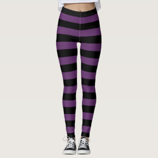 Svart och lilor randiga Goth Leggings