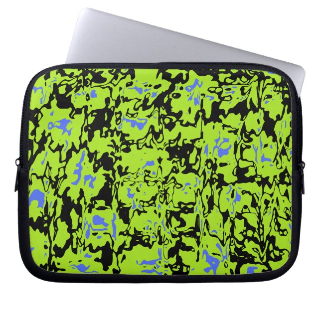 Svart och limmad Abstrakt Swirl Laptop Sleeve (Framsidan)