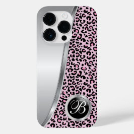 Svart och Ljus rosa leopard Skriv ut | Monogram