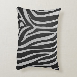 Svart och ljusgrå zebrasilhuett prydnadskudde