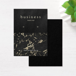 Svart och Marble Earring-Visning Visitkort