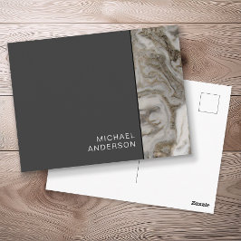 Svart och marble Professionell Business Mailer Vykort
