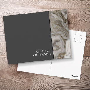 Svart och marble Professionell Business Mailer Vykort