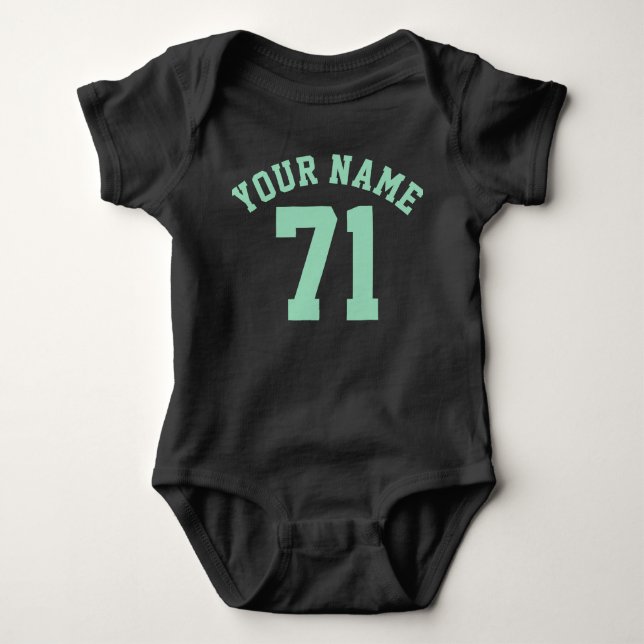 Svart och Mint Grönt Baby | Idrottsdesign T-shirt (Framsida)