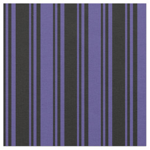 Svart och Mörk Slate Blue Linjer Tyg