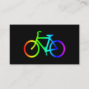 Svart och neon regnbåge cykel visitkort