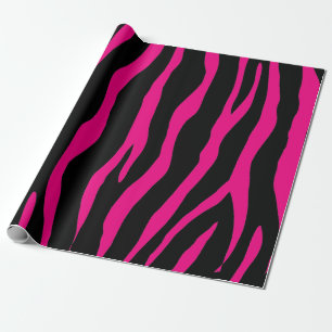 Svart och nyare rosa zebra tryck djur mönster presentpapper