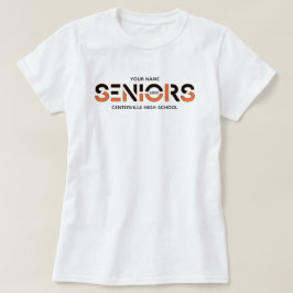 Svart och Orange 2-Färg-sensorer Skickat Brev T Shirt