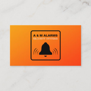 Svart och Orange Alarm-Logotyp, säkerhetsvarartjän Visitkort