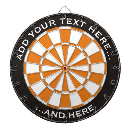 Svart och Orange Dartboard med anpassningsbar text Darttavla