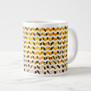 Svart och Orange för Chevron Tiger Skriv ut Jumbo Mugg