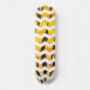 Svart och Orange för Chevron Tiger Skriv ut Skateboard Bräda 19,5 Cm