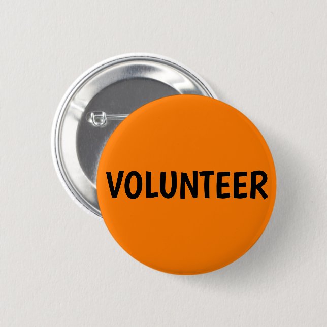 Svart och Orange för Volunteer ID Knapp (Framsida & baksida)