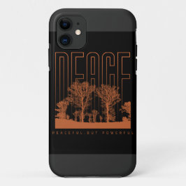 Svart och Orange Futuristiska Peace iPhone 11 Case