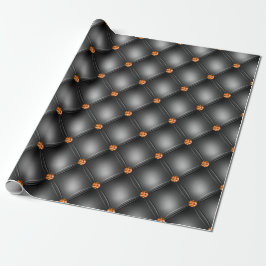 Svart och Orange Gem Leather Mönster Presentpapper