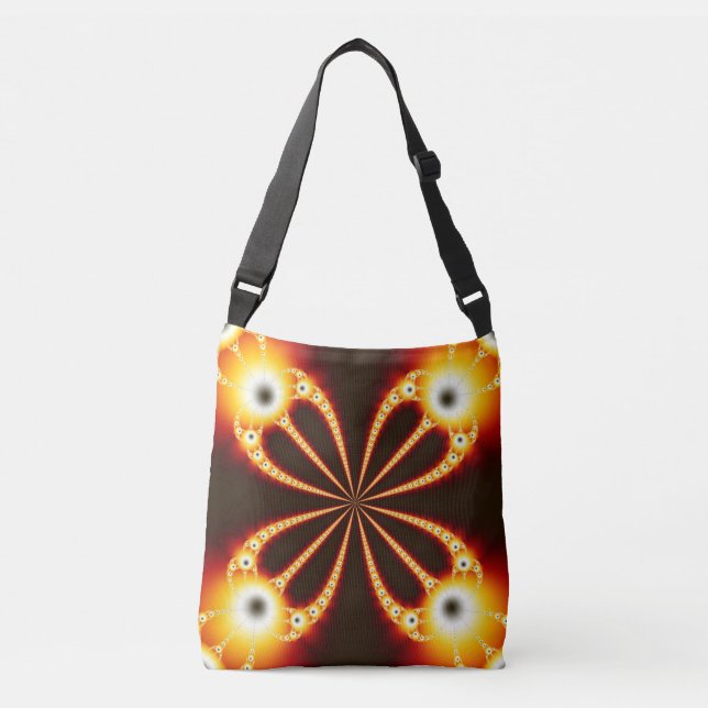 Svart och orange geometrisk axelväska (Framsida)