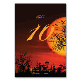 Svart och Orange Halloween Bröllop-Bordsnummer Bordsnummer