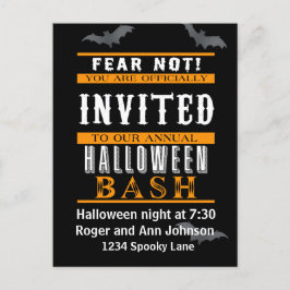 Svart och Orange Halloween fest-inbjudningar Inbjudan Vykort