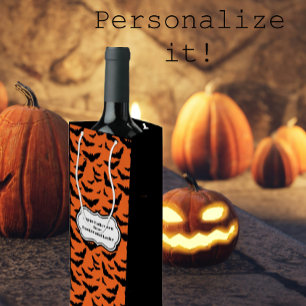 Svart och Orange Halloween Fladdermus