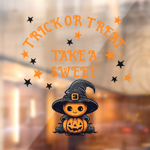 Svart och Orange-Halloween-fönsterklick