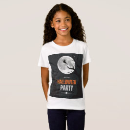 Svart och orange Halloween fullmåne T Shirt