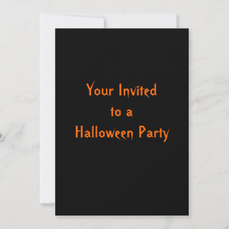 Svart och orange Halloween inbjudningar