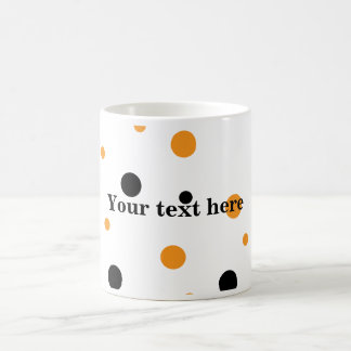 Svart och orange Halloween polka dots Kaffemugg