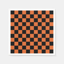 Svart och orange Halloween-rutig mönster Pappersservett