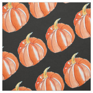 Svart och orange Halloween tema för pumpa Tyg