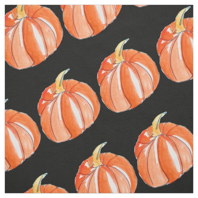 Svart och orange Halloween tema för pumpa Tyg (Provkarta)