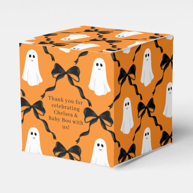 Svart och Orange Halloween Theme Baby Boo Shower Presentaskar (Framsidan Sidan)