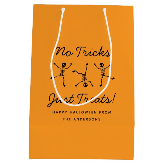 Svart och Orange Hand plockade Skeleton Halloween (Baksidan)