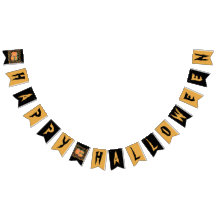 Svart och orange Happy Halloween Girlang Banner