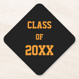 Svart och Orange i Färg Studenten Underlägg Papper