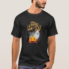 Svart och orange kuslig Halloween T Shirt