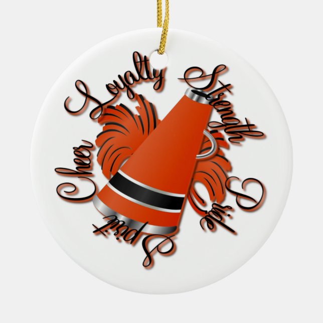 Svart och orange kvalitetsfotoprydnad för jubel julgransprydnad keramik (Framsidan)