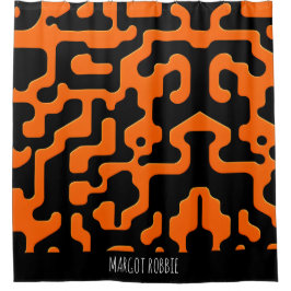 Svart och orange maze Abstrakt Geometric Mönster