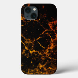 Svart och Orange Molten Lava Abstrakt Phone Case