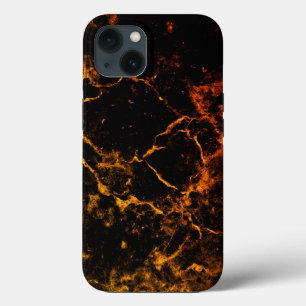 Svart och Orange Molten Lava Abstrakt Phone Case