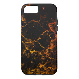 Svart och Orange Molten Lava Abstrakt Phone Case