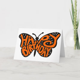 Svart och Orange, Monarch Butterfly Grattis på föd Kort