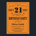 Svart och Orange på 21:a födelsedag Inbjudningar<br><div class="desc">21:a födelsedagsinbjudan Svart och Orange-typografi. Black and Orange Lilac Lavender Violet Background. Vuxen Birthday. Male Manar eller Women Birthday. Kids Boy eller Girl Dam Tonåring Teenage Bday Inbjudan. 13:e 15:e 16:e 18:e 20:e 30:e 40:e 60:e 70:e 80:e 90:e 100:e. Vilken ålder som helst. Om du vill göra ytterligare anpassningar klickar...</div>