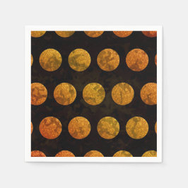 Svart och orange-polka-punktfall pappersservett