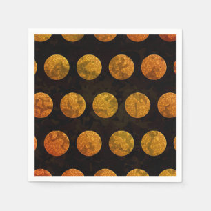 Svart och orange-polka-punktfall pappersservett