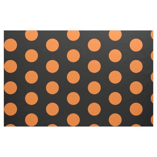 Svart och Orange Polka-streck, bomullsväv Tyg (Fat Quarter)
