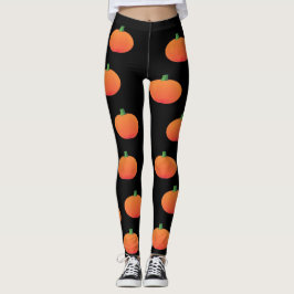 Svart och orange pumpaHalloween damasker Leggings