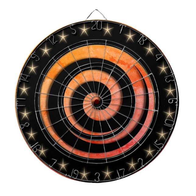 Svart och orange regleringsdartboard darttavla (Framsidan)