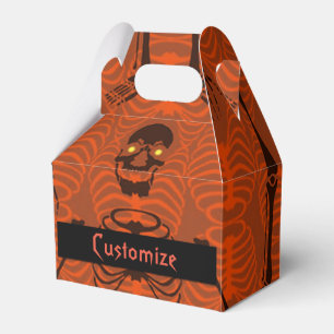 Svart och Orange Skeletons Halloween-favoritruta Presentaskar